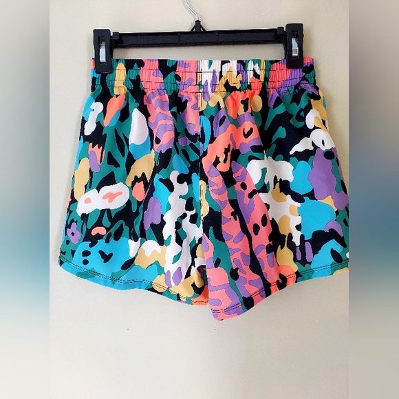 NWT Adidas Girls Athletic Lightweight Shorts Bright Neon Abstract Floral Print - Picture 6 of 6